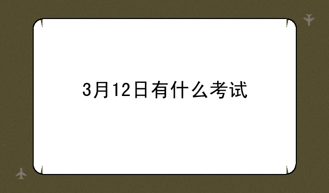 3月12日有什么考试
