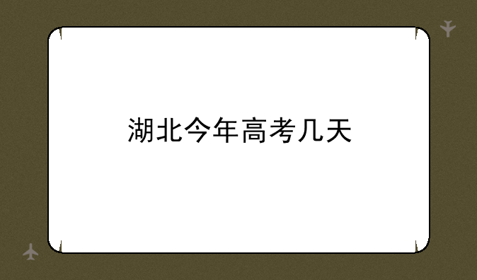 湖北今年高考几天