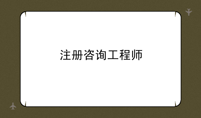 注册咨询工程师