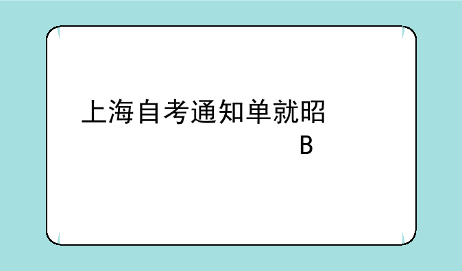 上海自考通知单就是准考证吗