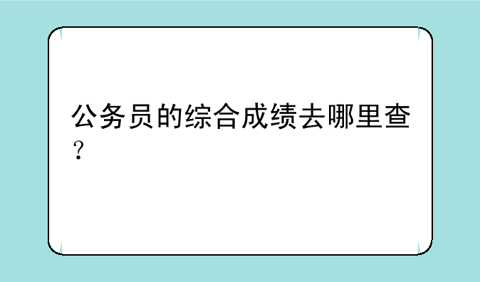 公务员的综合成绩去哪里查？