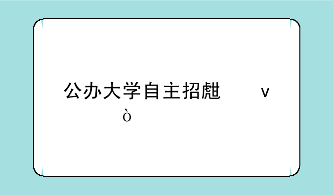 公办大学自主招生条件？