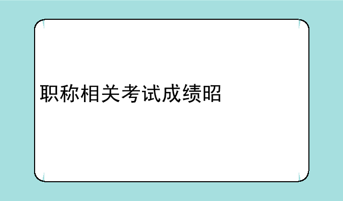 职称相关考试成绩是什么