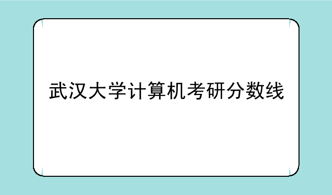 武汉大学计算机考研分数线