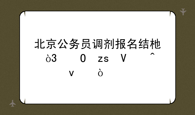 北京公务员调剂报名结束，结果啥时出来？
