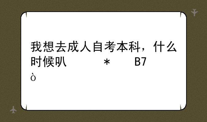 我想去成人自考本科，什么时候可以报名？