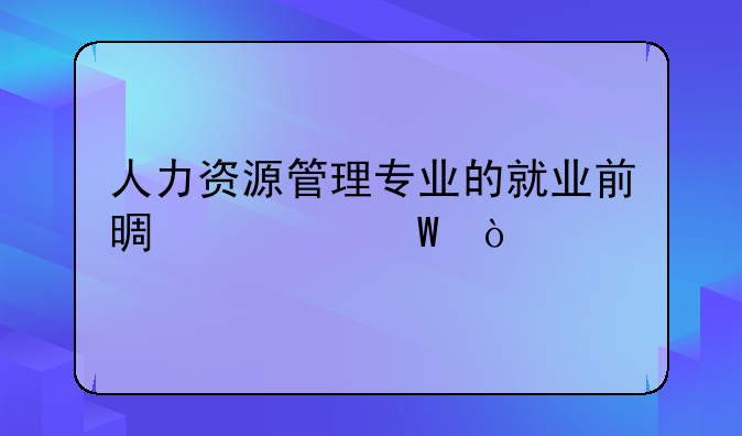 人力资源管理专业的就业前景如何？