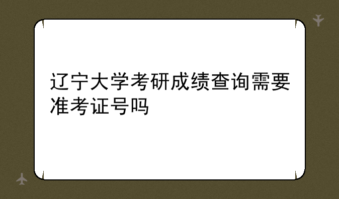 辽宁大学考研成绩查询需要准考证号吗