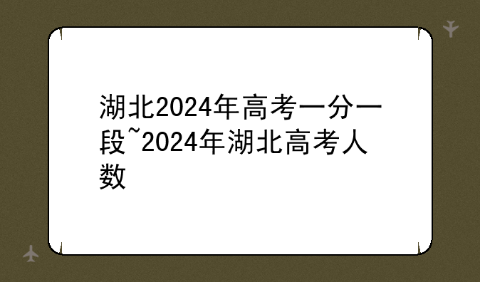 湖北2024年高考一分一段~2024年湖北高考人数