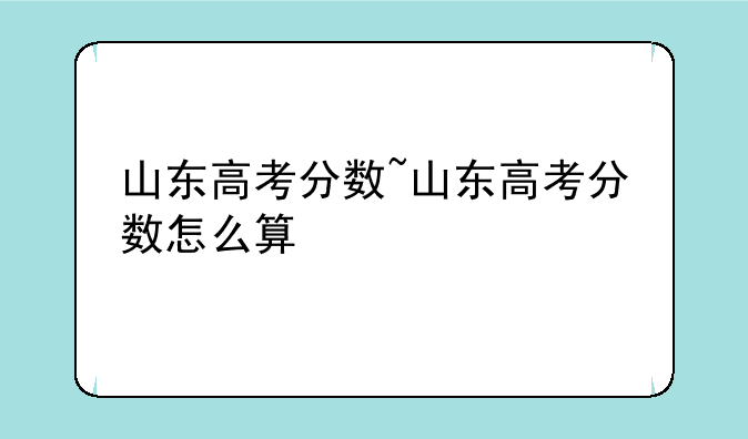 山东高考分数~山东高考分数怎么算